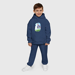 Детский костюм оверсайз Гуляющая Ци Ци, цвет: тёмно-синий — фото 2