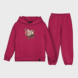 Детский костюм оверсайз Букет роз, цвет: маджента