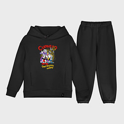 Детский костюм оверсайз Cuphead, главные герои, цвет: черный
