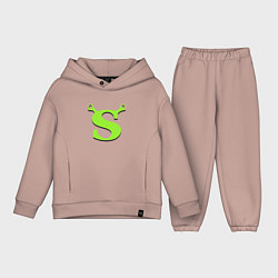 Детский костюм оверсайз Shrek: Logo S, цвет: пыльно-розовый