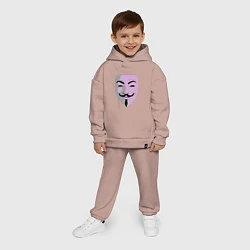 Детский костюм оверсайз Маска Гая Фокса, цвет: пыльно-розовый — фото 2