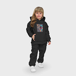 Детский костюм оверсайз Двуликий Киберпанк Волк, цвет: черный — фото 2