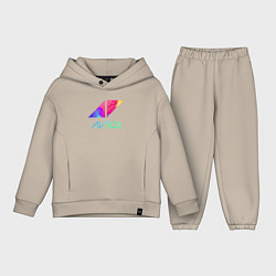 Детский костюм оверсайз AVICII RAIBOW, цвет: миндальный