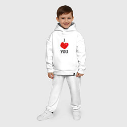 Детский костюм оверсайз I LOVE YOU HEART Z, цвет: белый — фото 2