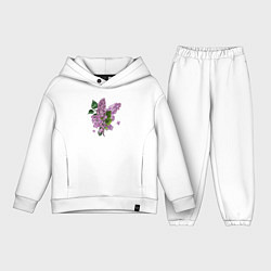 Детский костюм оверсайз СИРЕНЬ АКВАРЕЛЬЮ, цвет: белый
