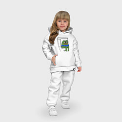 Детский костюм оверсайз Лягушонок пепе, цвет: белый — фото 2