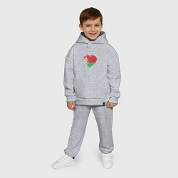 Детский костюм оверсайз Сердце Беларуси, цвет: меланж — фото 2