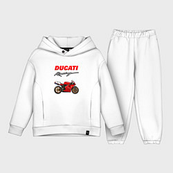 Детский костюм оверсайз DUCATI ДУКАТИ MOTOSPORT, цвет: белый