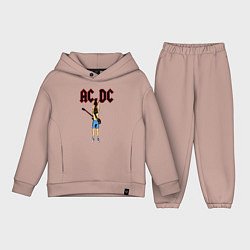 Детский костюм оверсайз ACDC - Flick of the Switch, цвет: пыльно-розовый