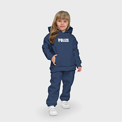 Детский костюм оверсайз POLIZEI Полиция Надпись Белая, цвет: тёмно-синий — фото 2