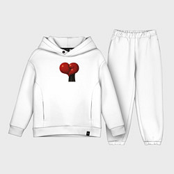 Детский костюм оверсайз Боксерские перчатки- сердце, цвет: белый