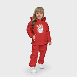 Детский костюм оверсайз Котенок в кармане, цвет: красный — фото 2