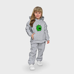 Детский костюм оверсайз Зеленый паразит кричит, цвет: меланж — фото 2