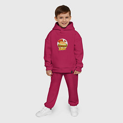 Детский костюм оверсайз Королевский бургер, цвет: маджента — фото 2