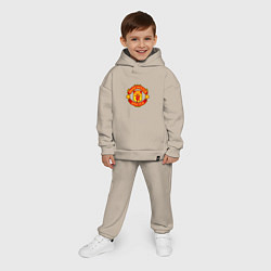 Детский костюм оверсайз Манчестер Юнайтед логотип, цвет: миндальный — фото 2