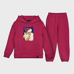 Детский костюм оверсайз Добрый прикольный дедуля, цвет: маджента