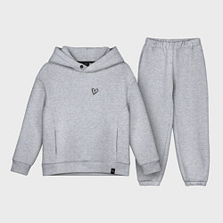 Детский костюм оверсайз Сердечко крохотное, цвет: меланж