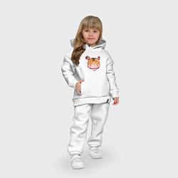 Детский костюм оверсайз Завороженный тигр, цвет: белый — фото 2