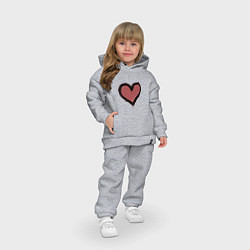 Детский костюм оверсайз Граффити Сердце, цвет: меланж — фото 2