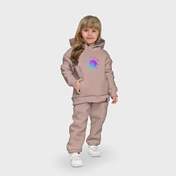 Детский костюм оверсайз EXO BAND NEON LOGO АВТОГРАФЫ, цвет: пыльно-розовый — фото 2