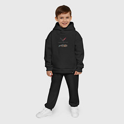 Детский костюм оверсайз Chevrolet Corvette - Motorsport racing team, цвет: черный — фото 2