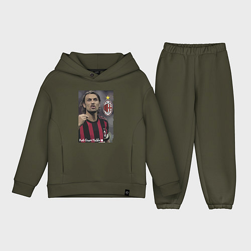 Детский костюм оверсайз Paolo Cesare Maldini - Milan, captain / Хаки – фото 1