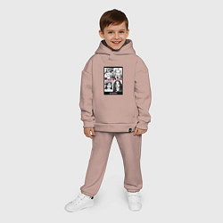 Детский костюм оверсайз Blackpink K-pop, цвет: пыльно-розовый — фото 2