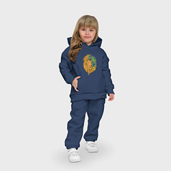 Детский костюм оверсайз Цветочный лев!, цвет: тёмно-синий — фото 2