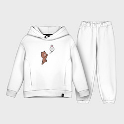 Детский костюм оверсайз Погоня за шариком-зайцем, цвет: белый