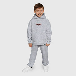 Детский костюм оверсайз Логотип Бэтмена Летучая мышь, цвет: меланж — фото 2