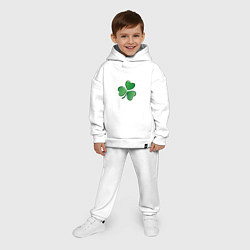 Детский костюм оверсайз Ирландский Клевер День Св Патрика, цвет: белый — фото 2