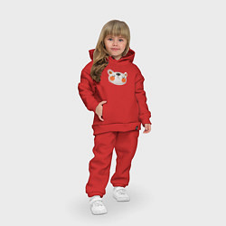 Детский костюм оверсайз Мордочка мишки, цвет: красный — фото 2