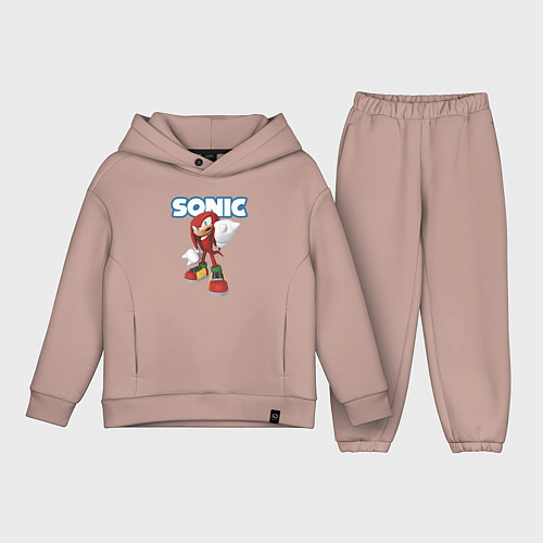 Детский костюм оверсайз Knuckles Echidna Sonic Video game Ехидна Наклз Вид / Пыльно-розовый – фото 1