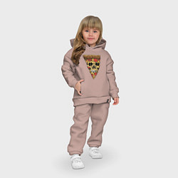 Детский костюм оверсайз Pizza - Skull, цвет: пыльно-розовый — фото 2