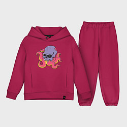 Детский костюм оверсайз Skull Octopus, цвет: маджента