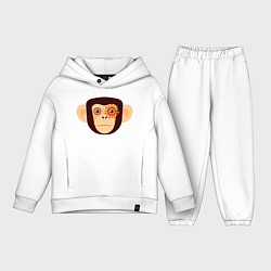 Детский костюм оверсайз Злая кибер обезьяна, цвет: белый