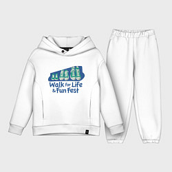 Детский костюм оверсайз WALK FOR LIFE FUN FEST, цвет: белый