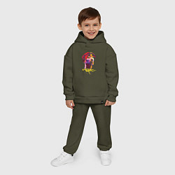 Детский костюм оверсайз Tupac Color, цвет: хаки — фото 2