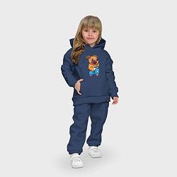 Детский костюм оверсайз Бульдог на мотороллере, цвет: тёмно-синий — фото 2