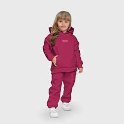 Детский костюм оверсайз Barbie mini logo, цвет: маджента — фото 2