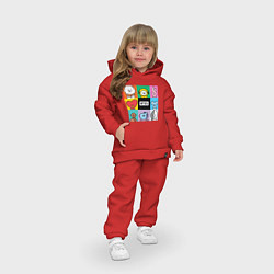 Детский костюм оверсайз BT21 BTS к-поп, цвет: красный — фото 2
