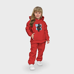 Детский костюм оверсайз Cyberpunk 2077 Девушка киборг, цвет: красный — фото 2