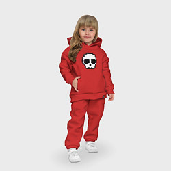 Детский костюм оверсайз Череп из пикселей, цвет: красный — фото 2