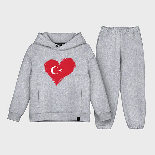 Детский костюм оверсайз Сердце - Турция / Меланж – фото 1