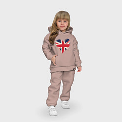 Детский костюм оверсайз Сердце - Британия, цвет: пыльно-розовый — фото 2