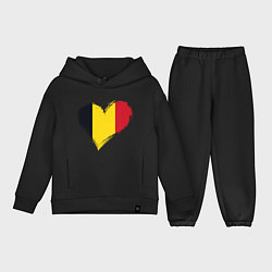 Детский костюм оверсайз Сердце - Бельгия, цвет: черный