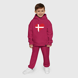 Детский костюм оверсайз Сердце - Дания, цвет: маджента — фото 2