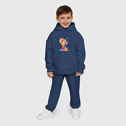 Детский костюм оверсайз Гомер Симпсон - стилизация - color, цвет: тёмно-синий — фото 2