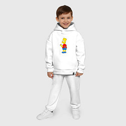 Детский костюм оверсайз Хулиган Барт Симпсон, цвет: белый — фото 2
