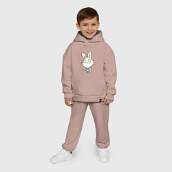 Детский костюм оверсайз Rabbit - Dont Know, цвет: пыльно-розовый — фото 2